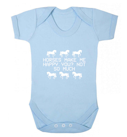 Horses make me happy, you not so much baby vest pale blue 18-24 months