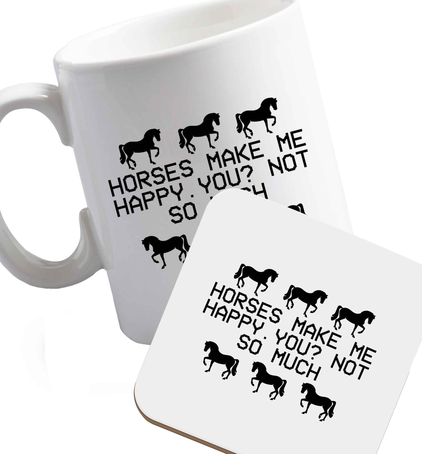 10 oz Favourite Type Pan Pancake ceramic mug and coaster set right handed