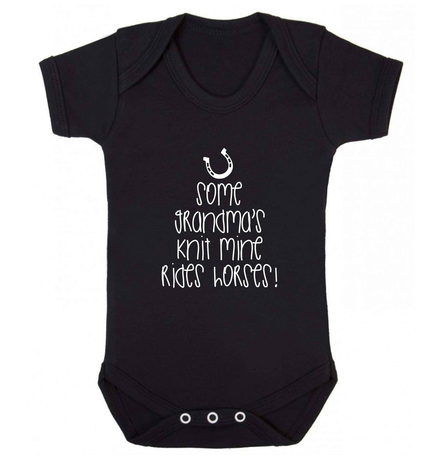 Some grandma's knit mine rides horses baby vest black 18-24 months