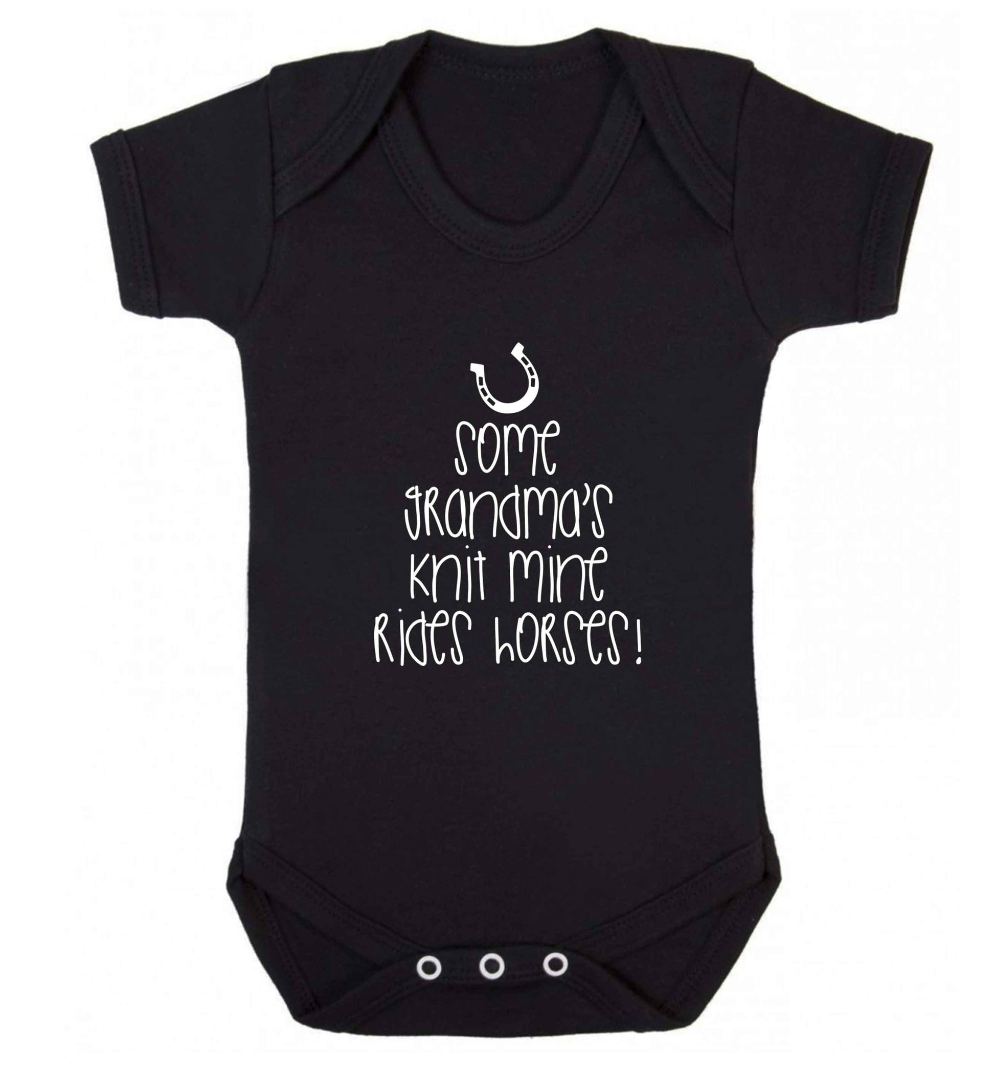 Some grandma's knit mine rides horses baby vest black 18-24 months