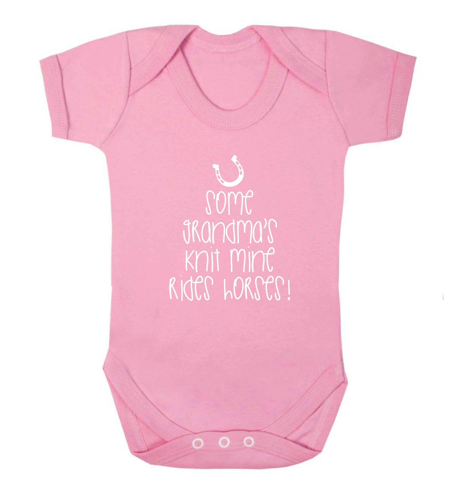 Some grandma's knit mine rides horses baby vest pale pink 18-24 months
