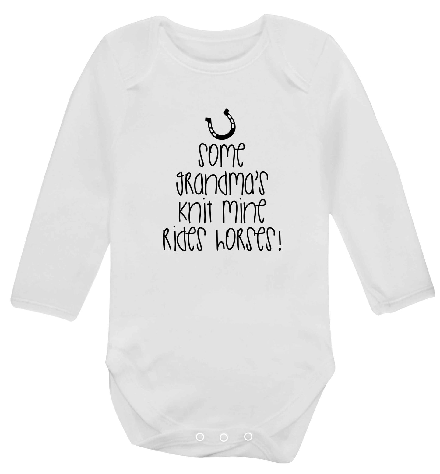 Some grandma's knit mine rides horses baby vest long sleeved white 6-12 months