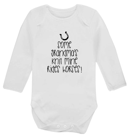 Some grandma's knit mine rides horses baby vest long sleeved white 6-12 months