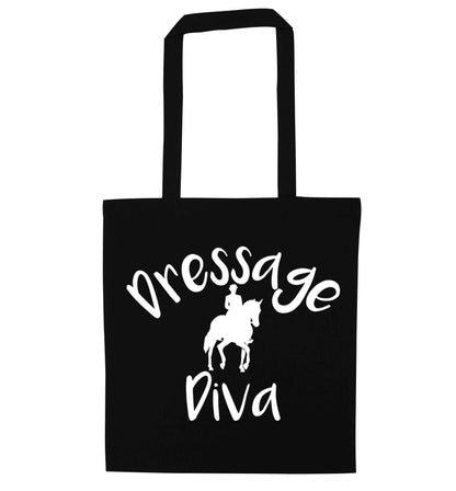 Dressage diva black tote bag