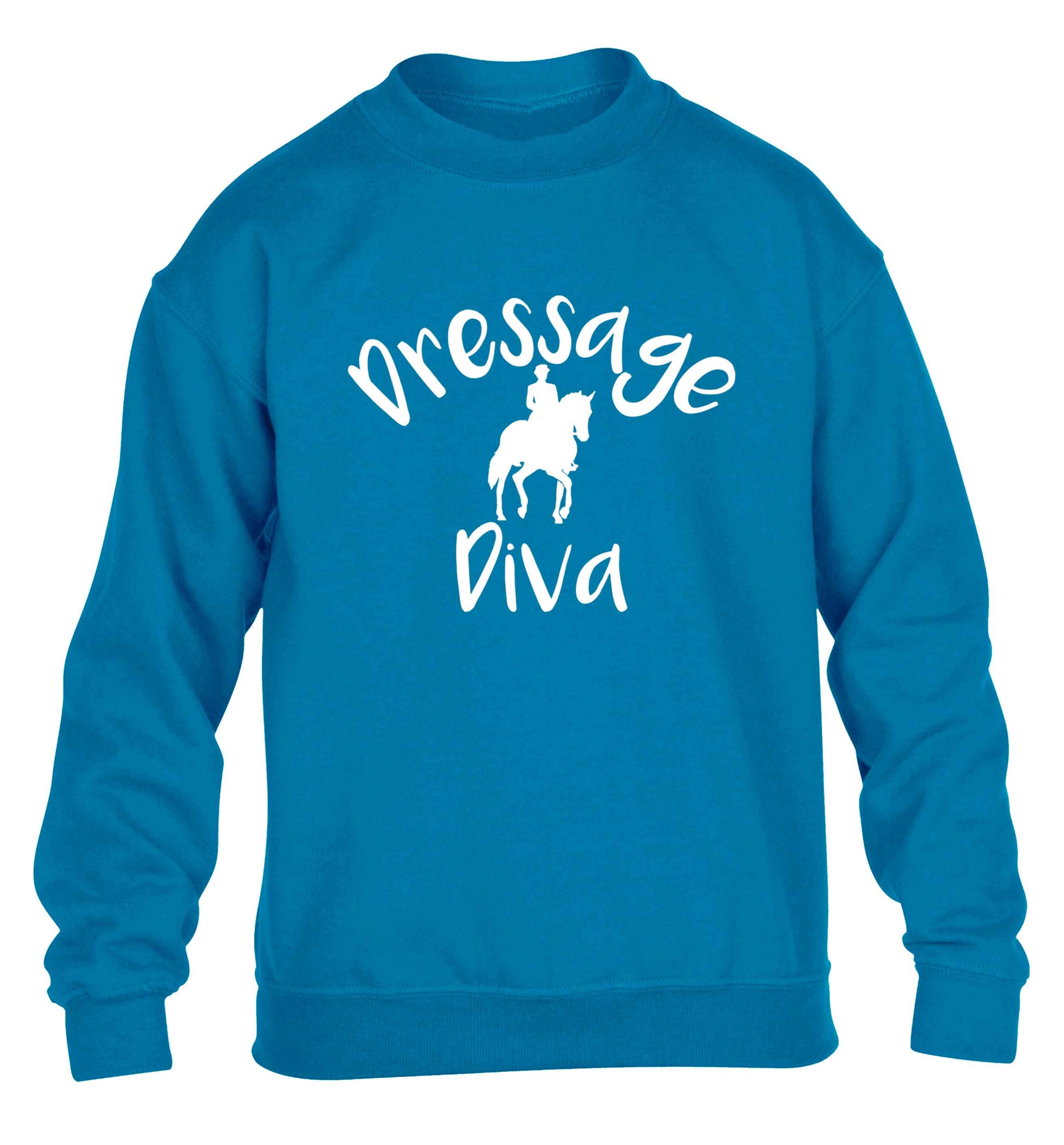 Dressage diva children's blue sweater 12-13 Years