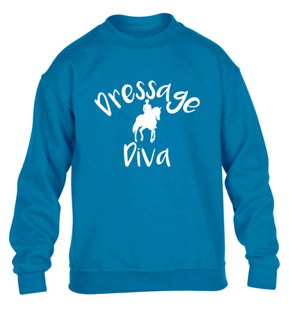 Dressage diva children's blue sweater 12-13 Years