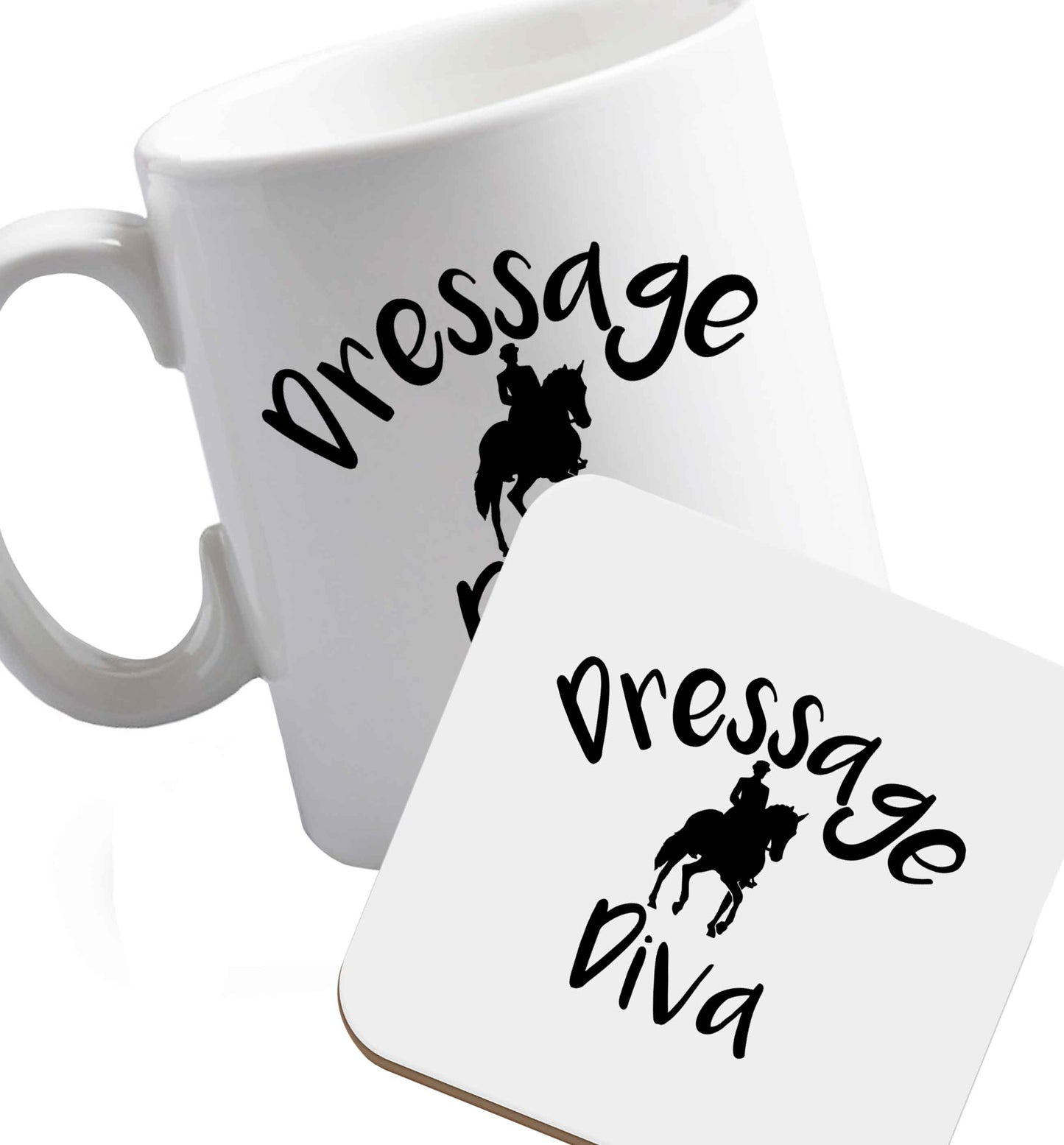 10 oz Favourite Type Pan Pancake ceramic mug and coaster set right handed