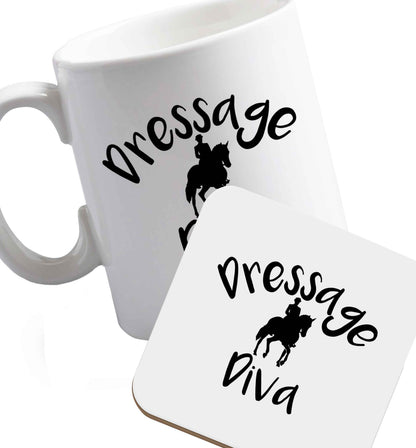 10 oz Favourite Type Pan Pancake ceramic mug and coaster set right handed