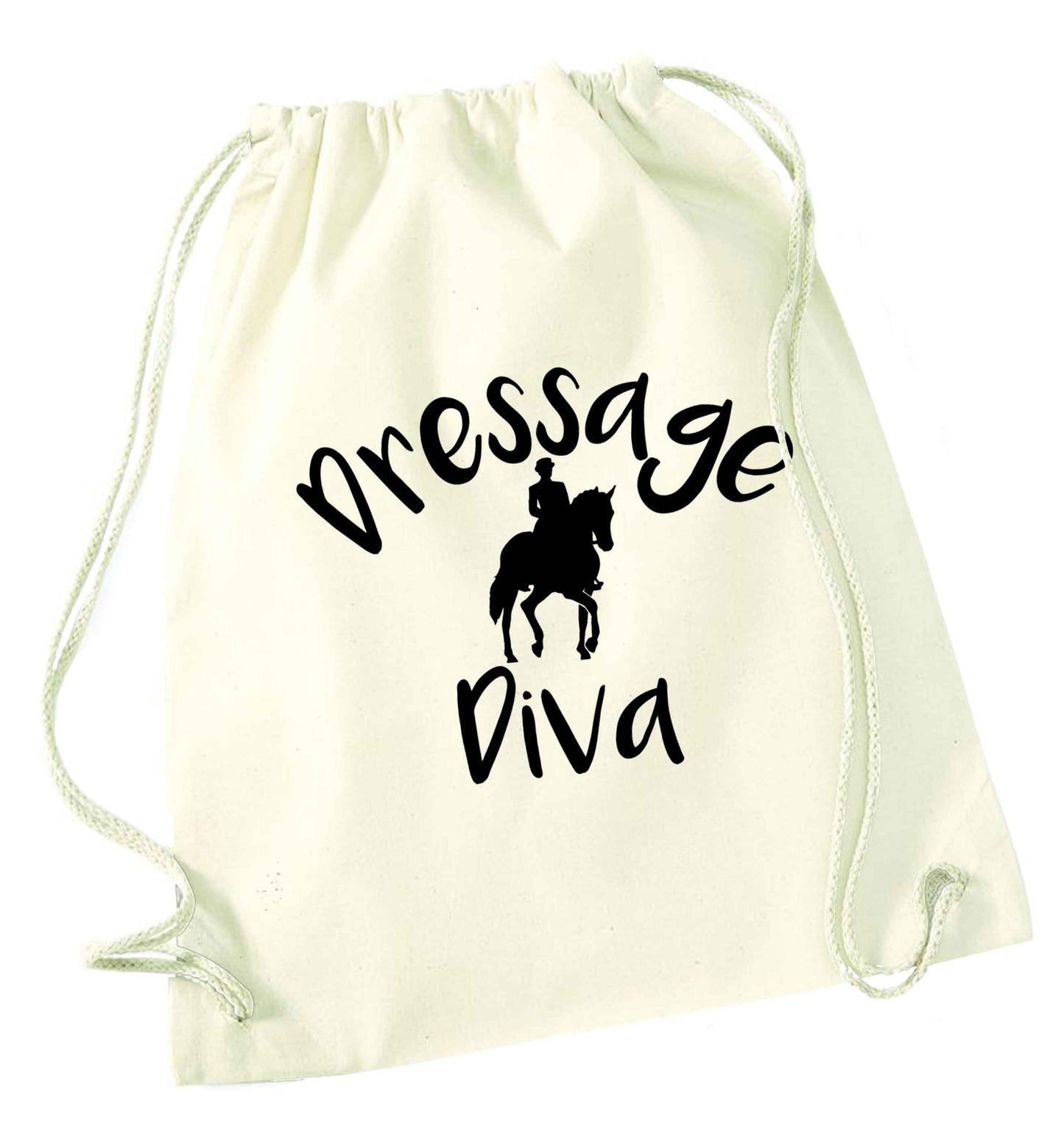 Dressage diva natural drawstring bag