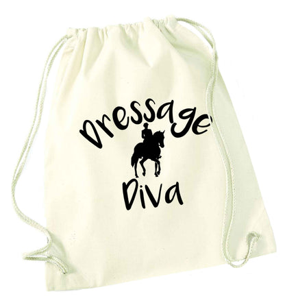 Dressage diva natural drawstring bag