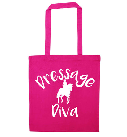 Dressage diva pink tote bag