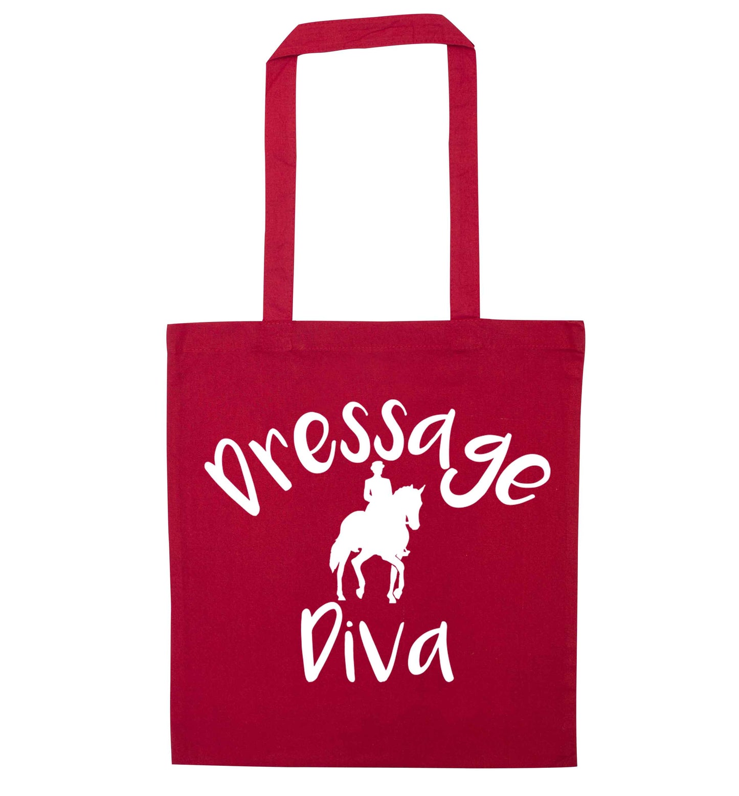 Dressage diva red tote bag