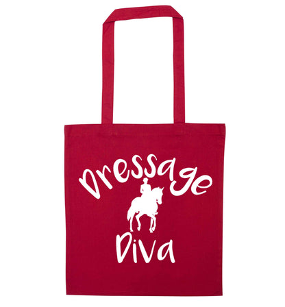 Dressage diva red tote bag