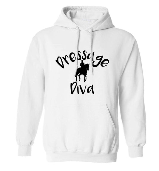 Dressage diva adults unisex white hoodie 2XL