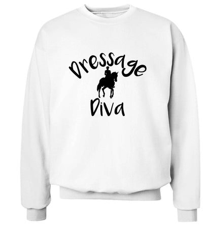 Dressage diva adult's unisex white sweater 2XL
