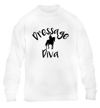 Dressage diva children's white sweater 12-13 Years