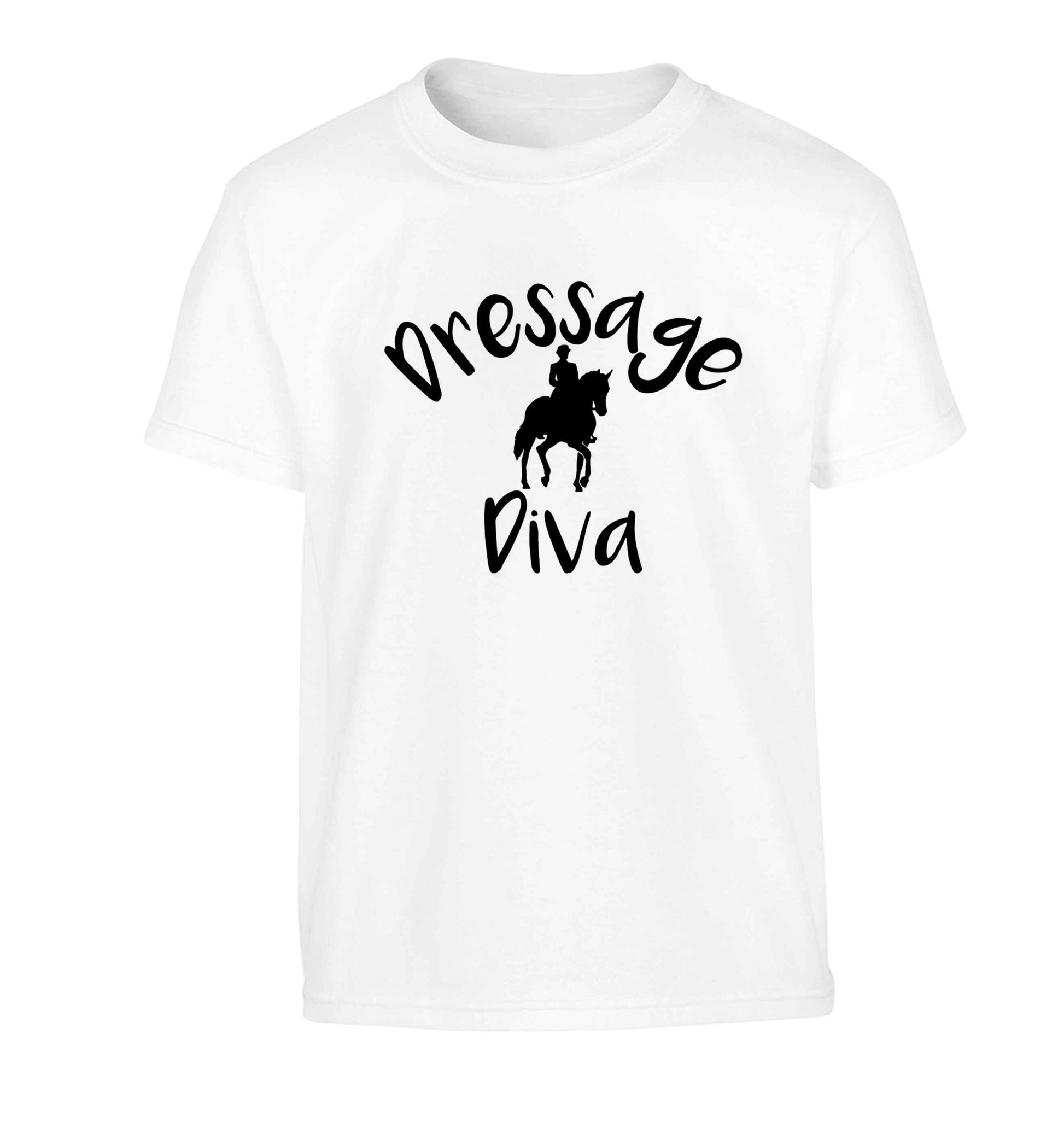 Dressage diva Children's white Tshirt 12-13 Years