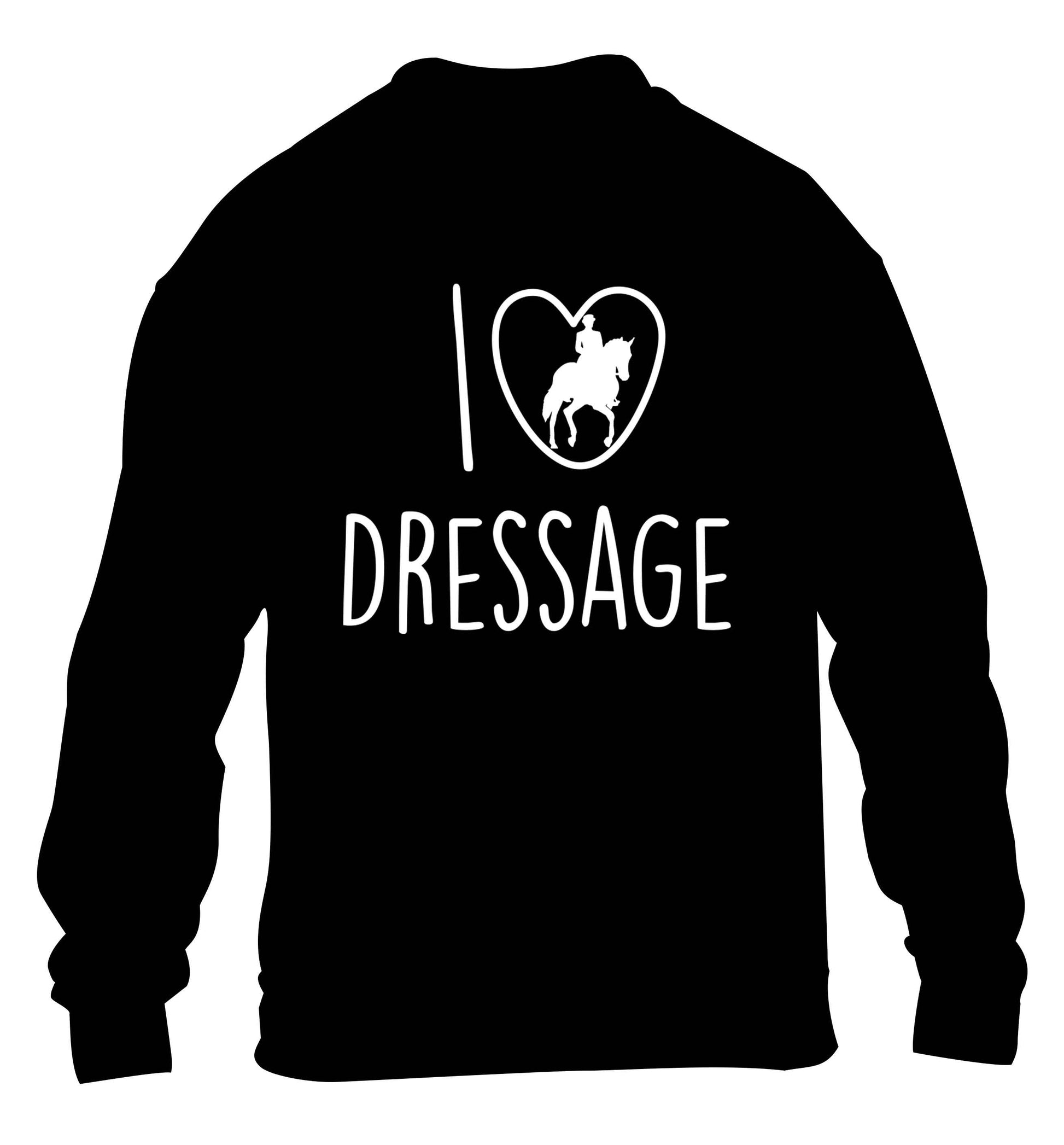 I love dressage children's black sweater 12-13 Years