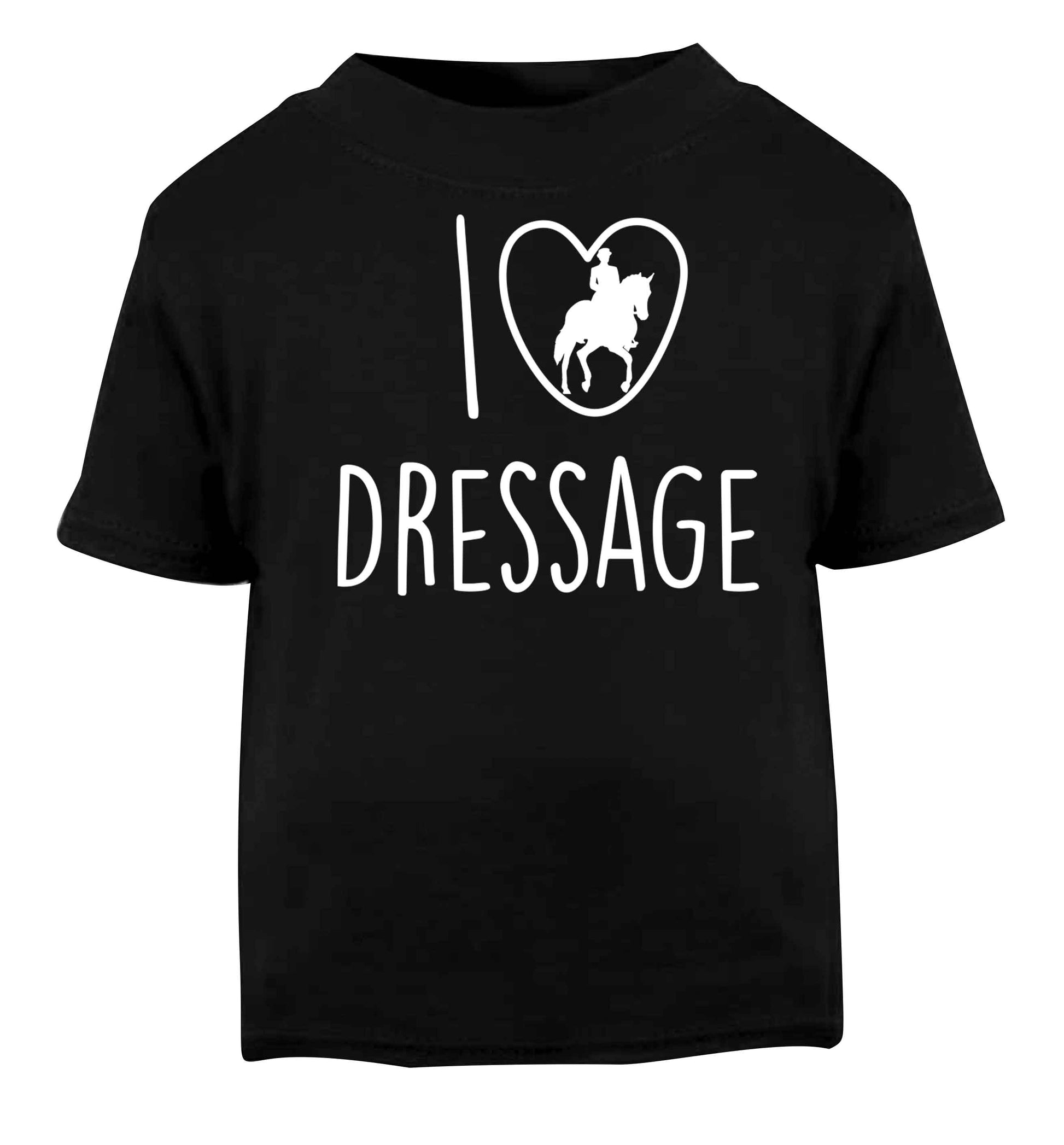 I love dressage Black baby toddler Tshirt 2 years