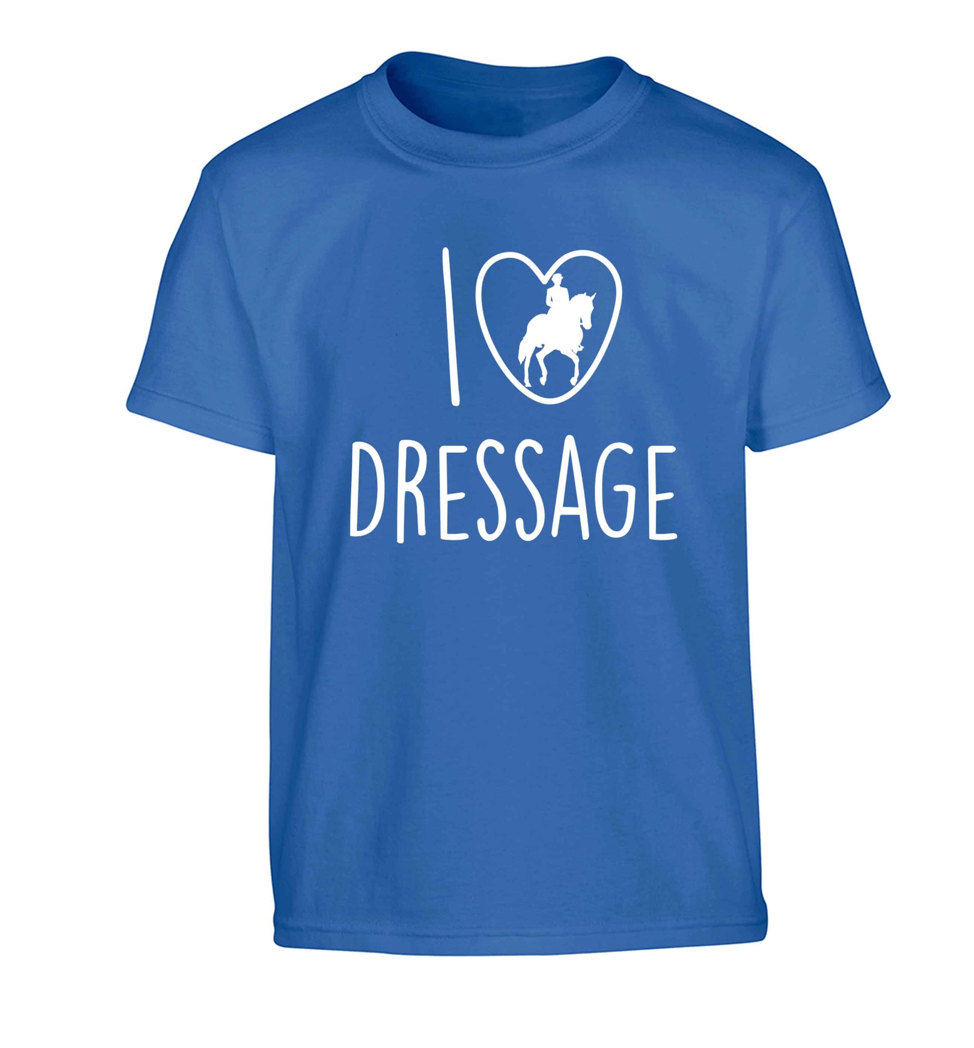 I love dressage Children's blue Tshirt 12-13 Years