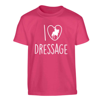 I love dressage Children's pink Tshirt 12-13 Years