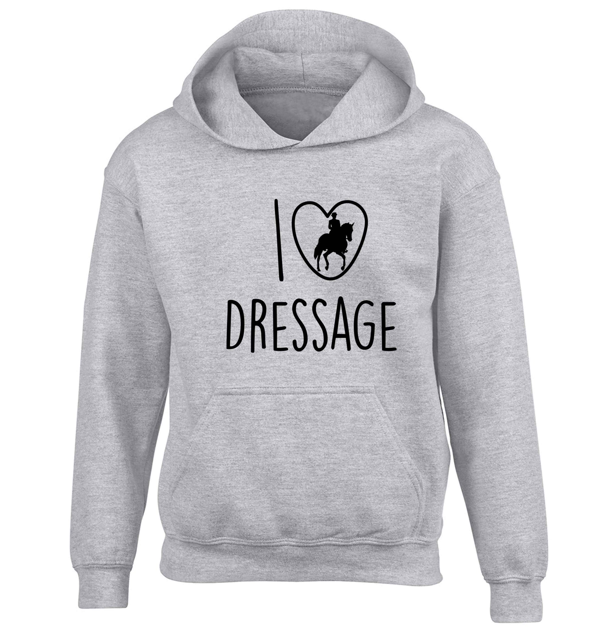 I love dressage children's grey hoodie 12-13 Years