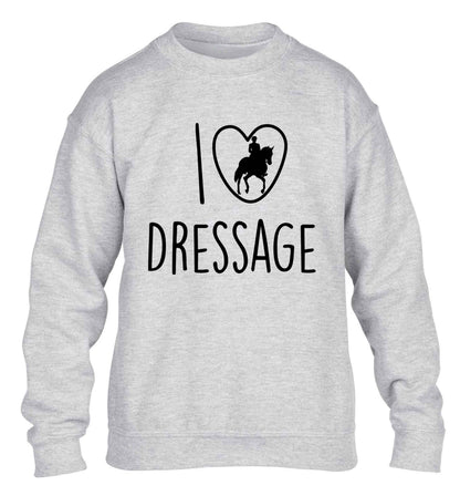 I love dressage children's grey sweater 12-13 Years