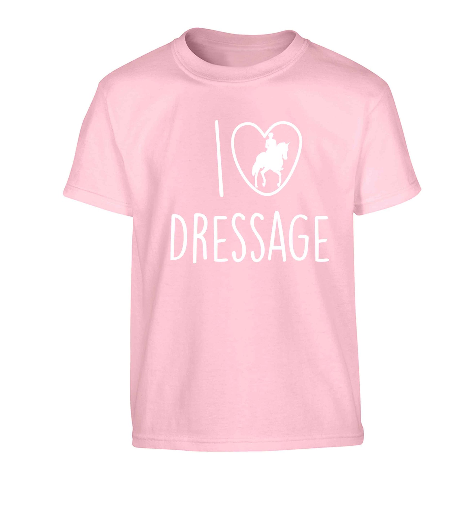 I love dressage Children's light pink Tshirt 12-13 Years