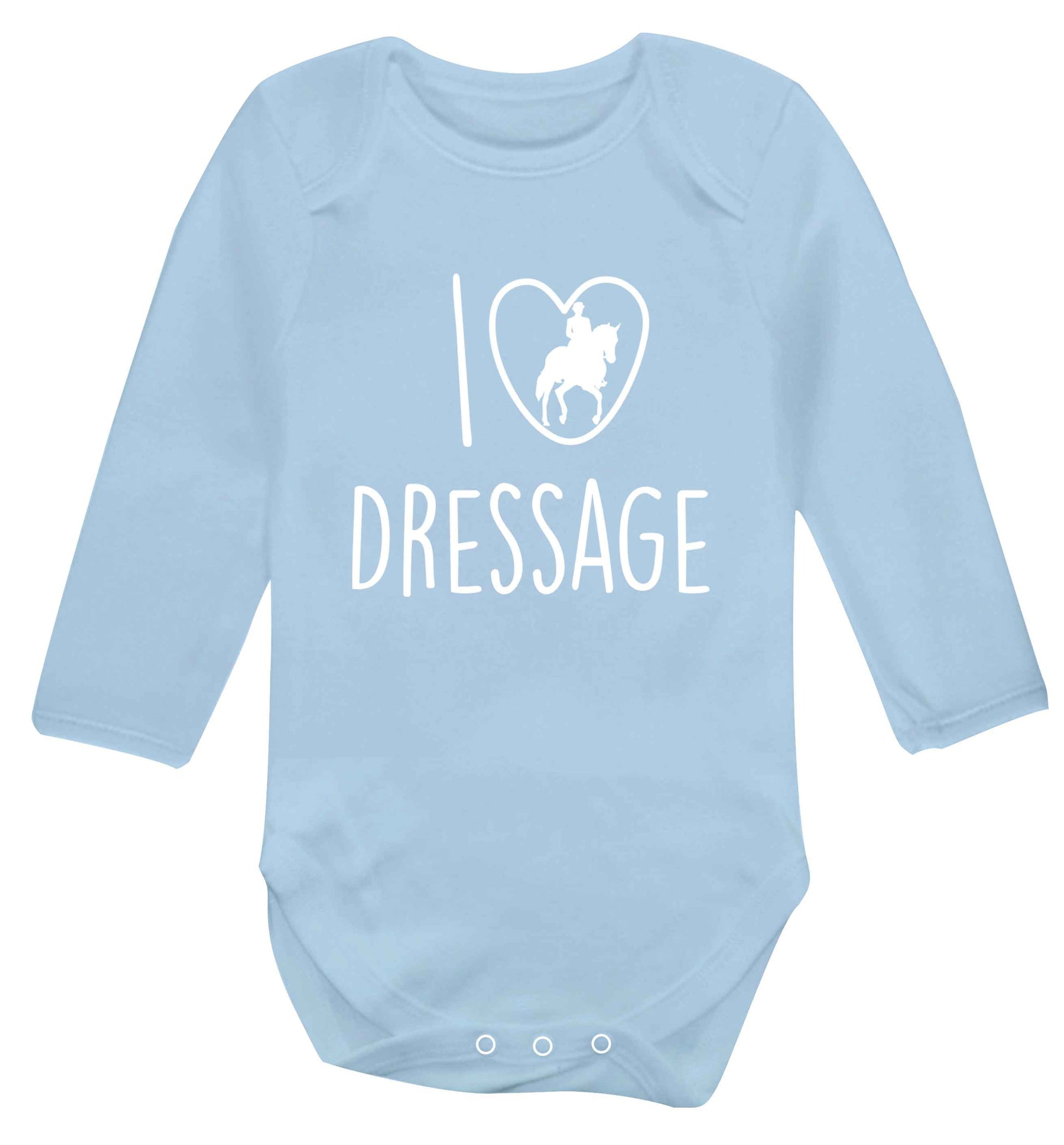 I love dressage baby vest long sleeved pale blue 6-12 months