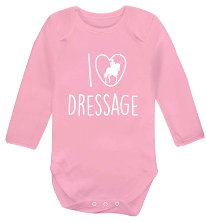 I love dressage baby vest long sleeved pale pink 6-12 months