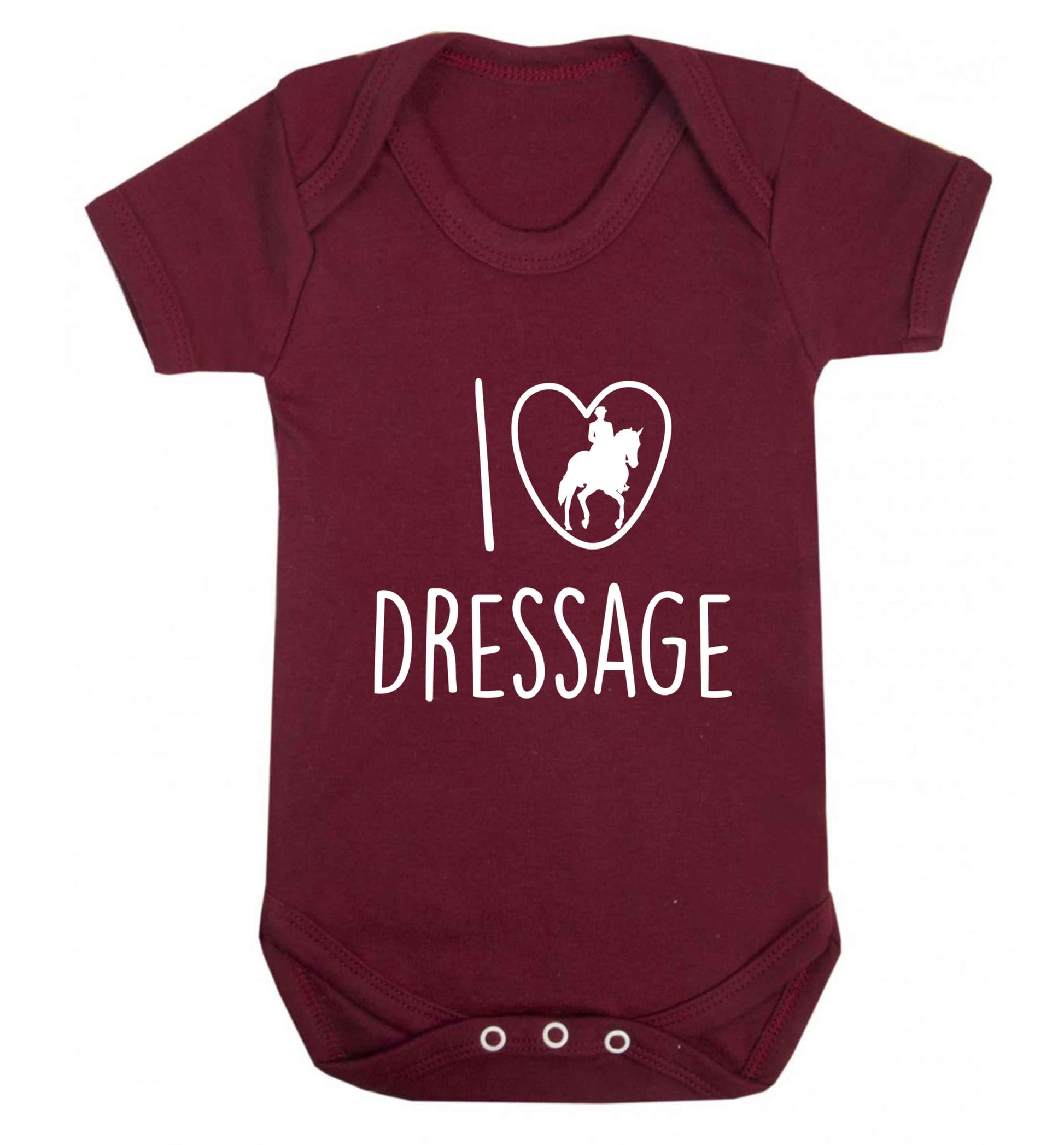 I love dressage baby vest maroon 18-24 months