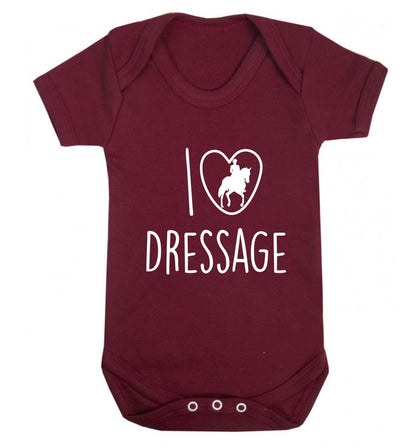 I love dressage baby vest maroon 18-24 months