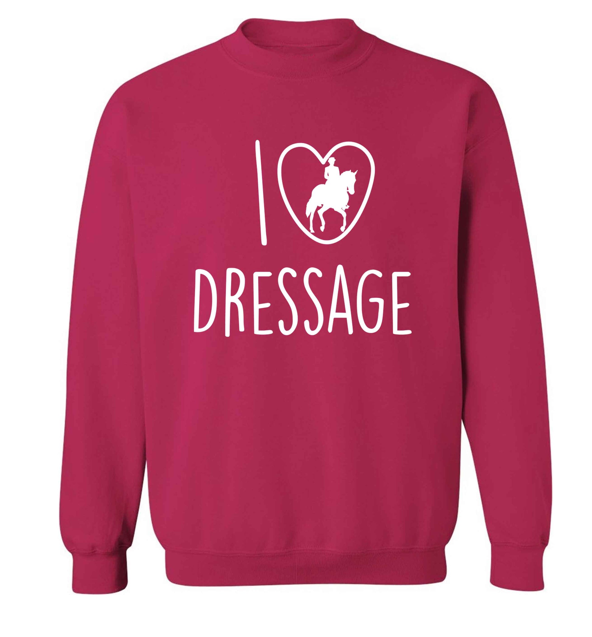 I love dressage adult's unisex pink sweater 2XL