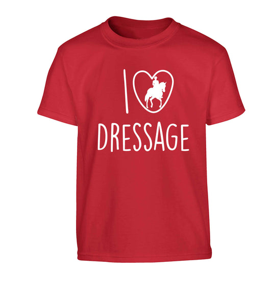 I love dressage Children's red Tshirt 12-13 Years