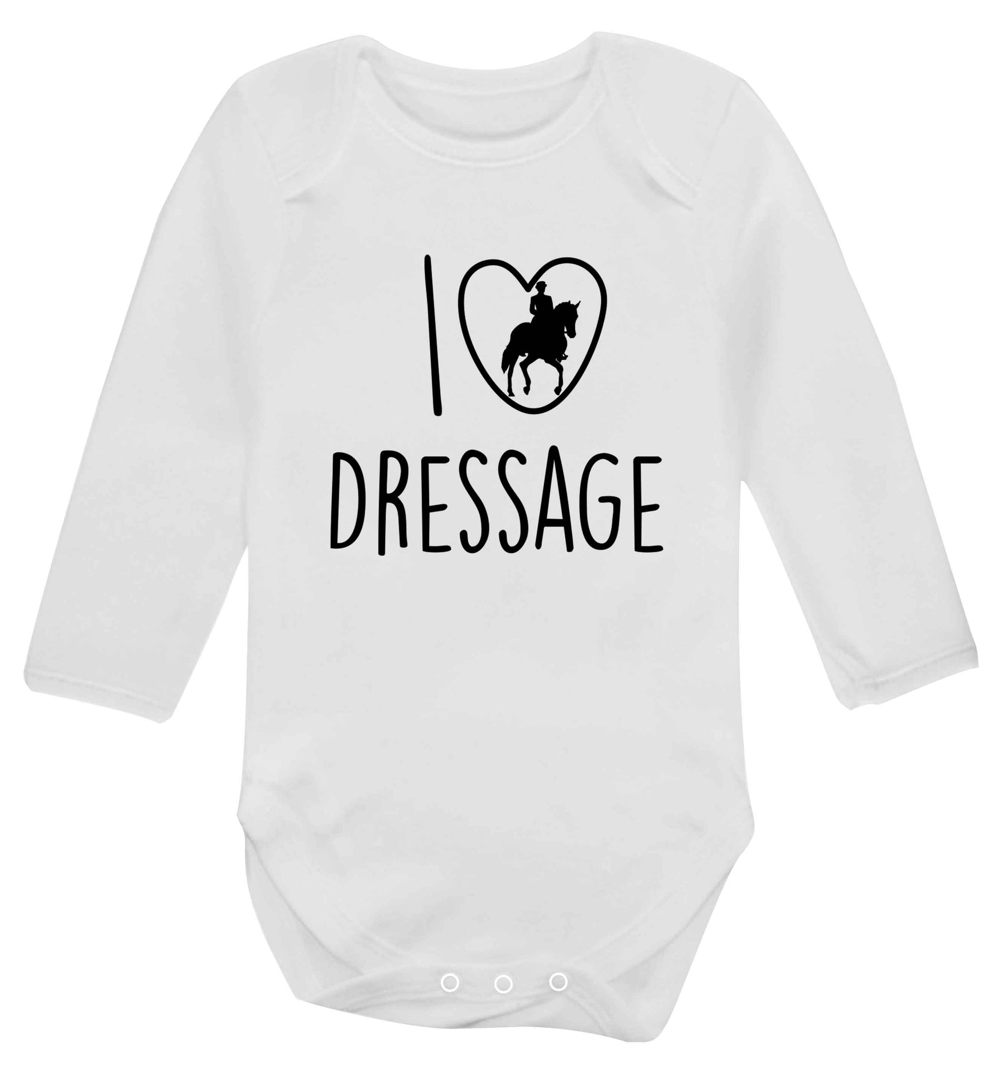 I love dressage baby vest long sleeved white 6-12 months