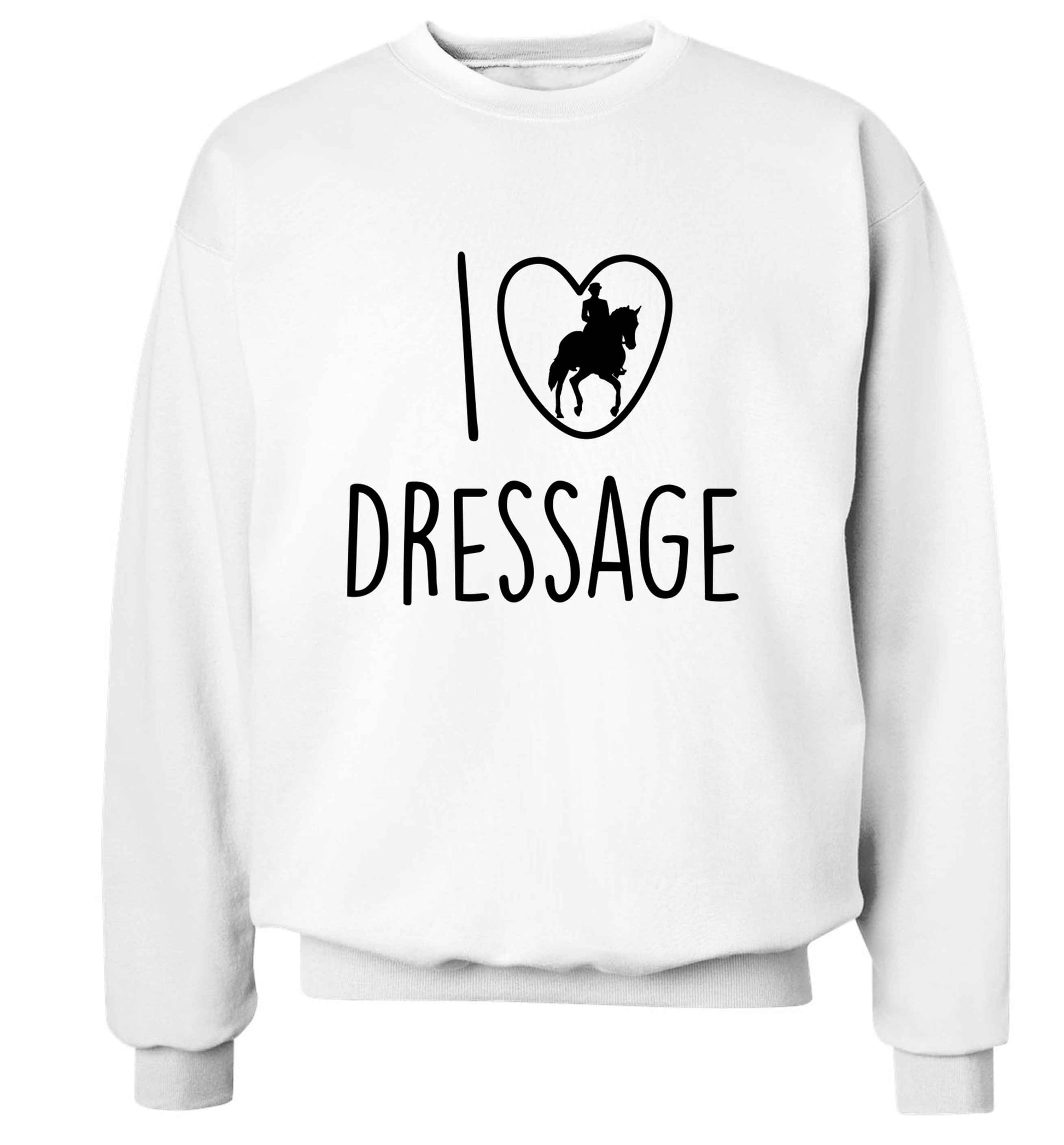 I love dressage adult's unisex white sweater 2XL