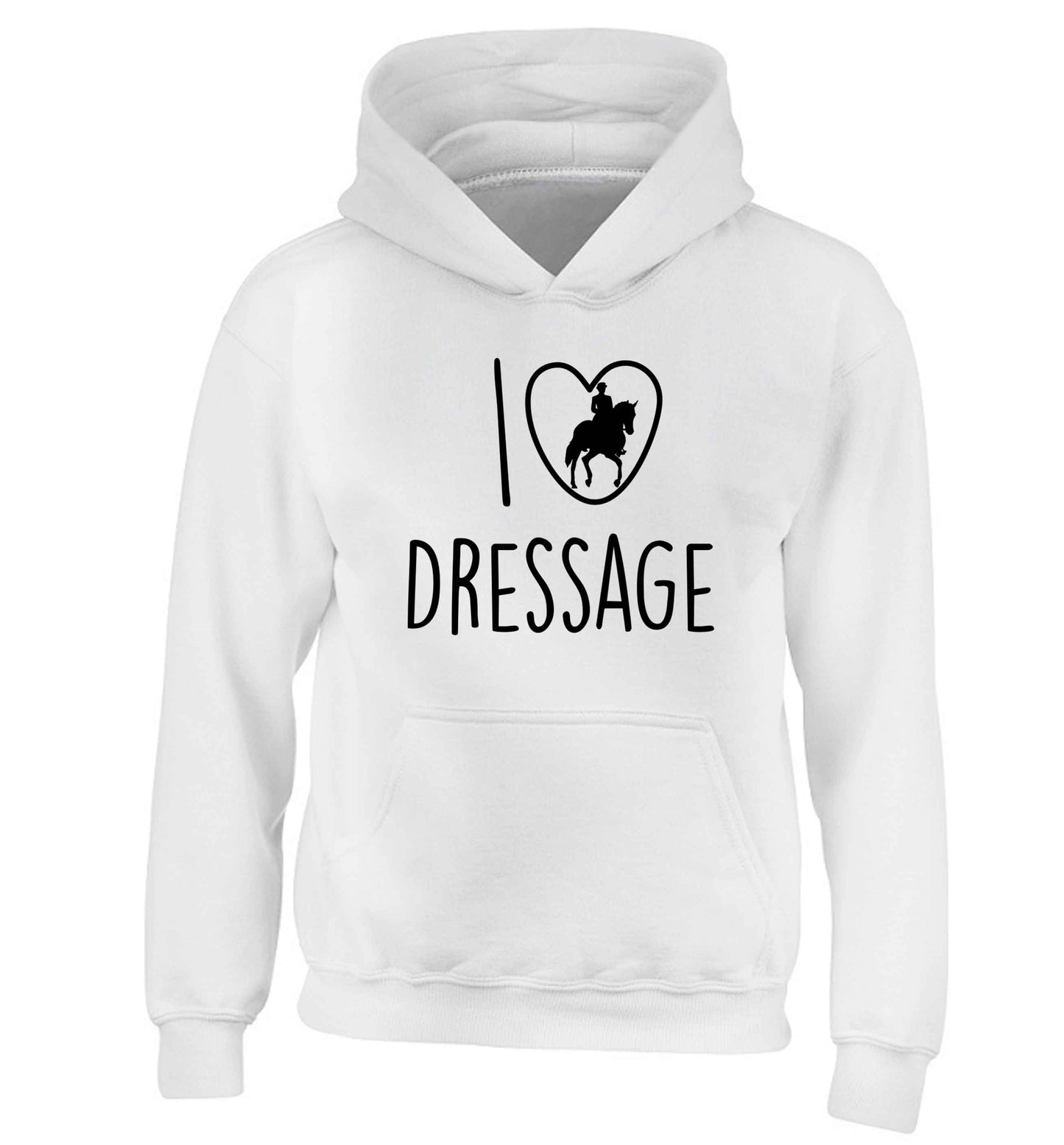 I love dressage children's white hoodie 12-13 Years