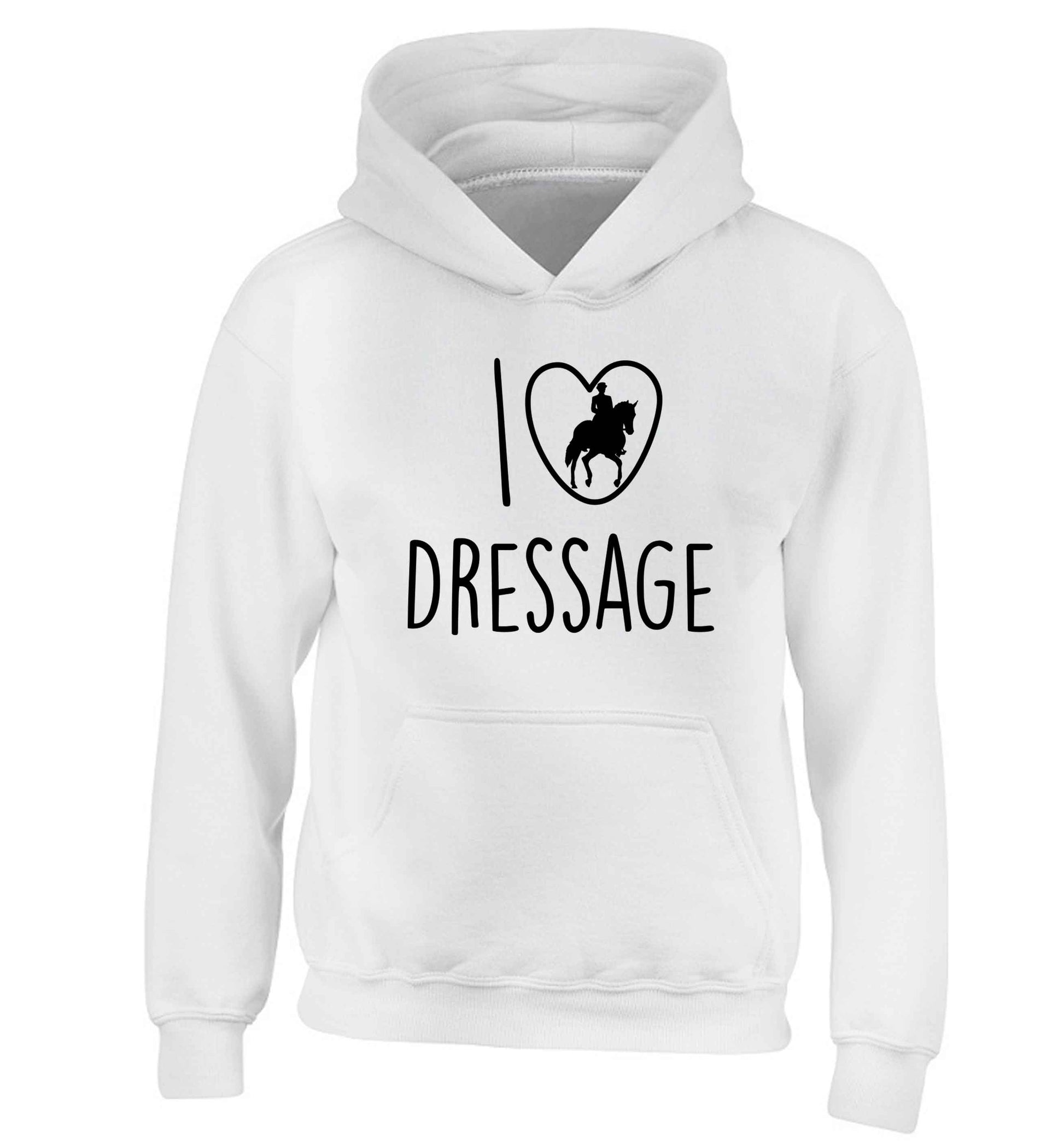 I love dressage children's white hoodie 12-13 Years