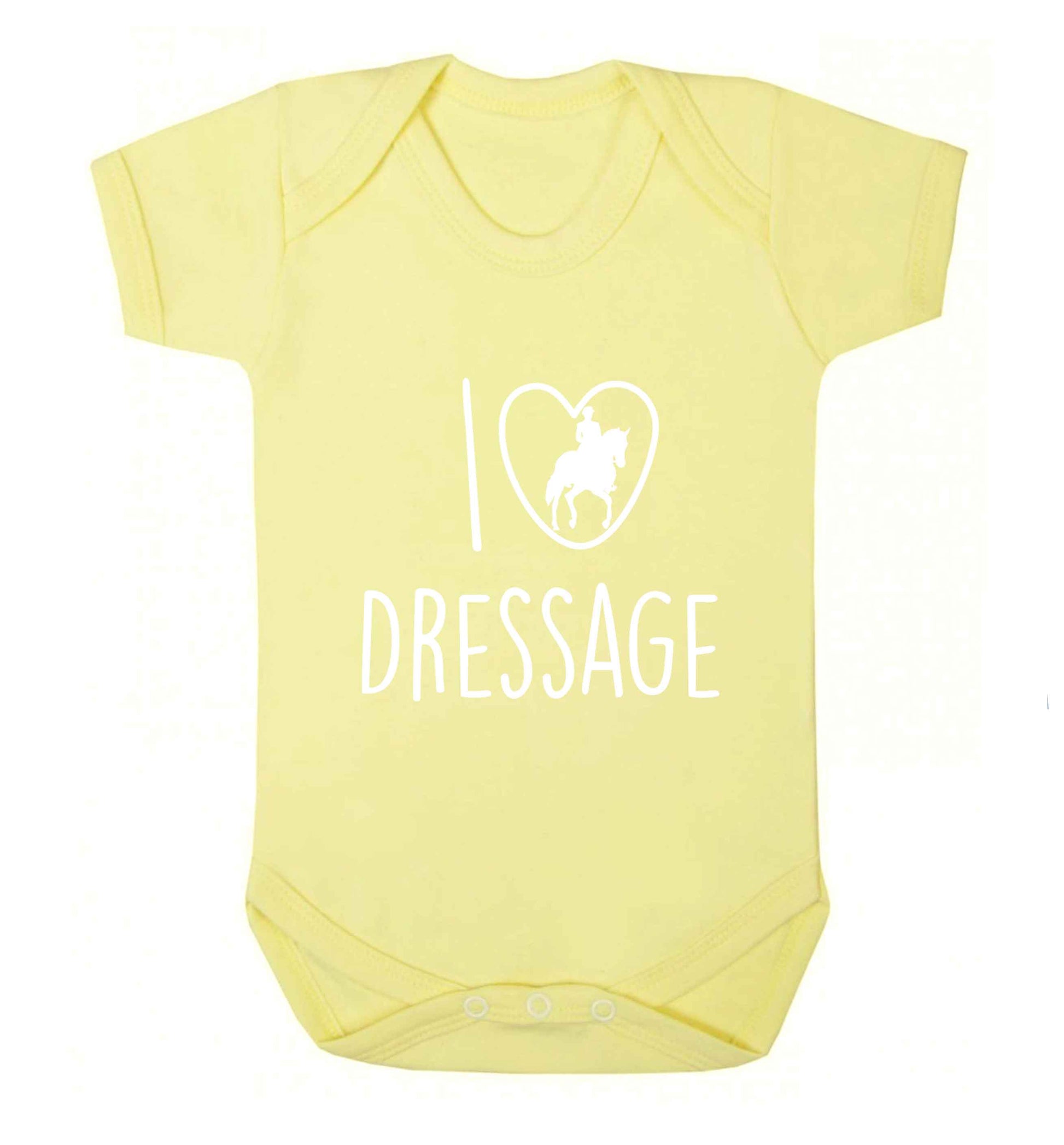 I love dressage baby vest pale yellow 18-24 months