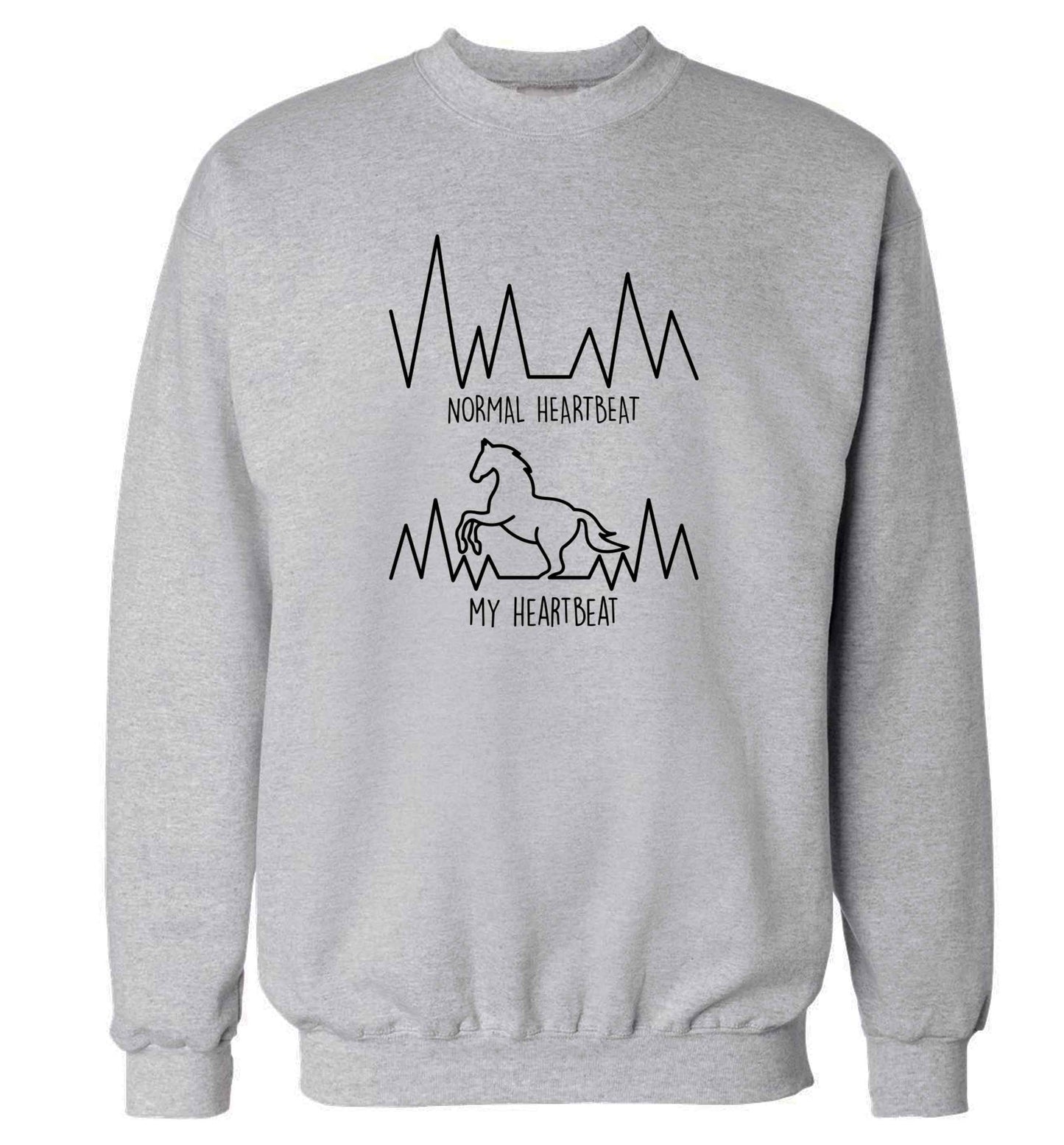 Horse - Normal heartbeat my heartbeat adult's unisex grey sweater 2XL