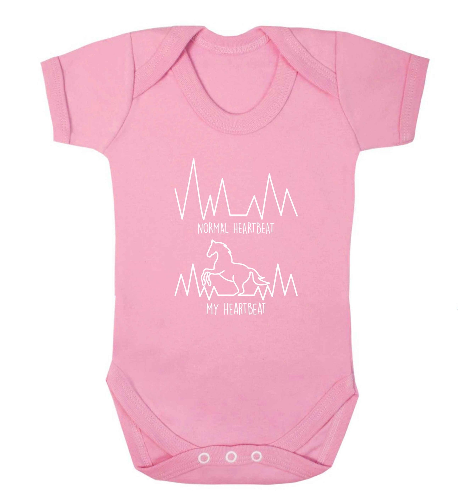 Horse - Normal heartbeat my heartbeat baby vest pale pink 18-24 months