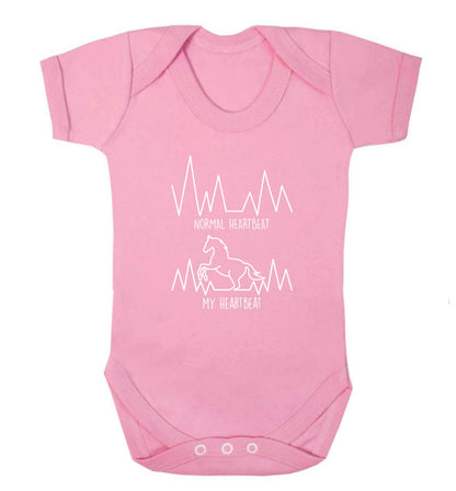 Horse - Normal heartbeat my heartbeat baby vest pale pink 18-24 months