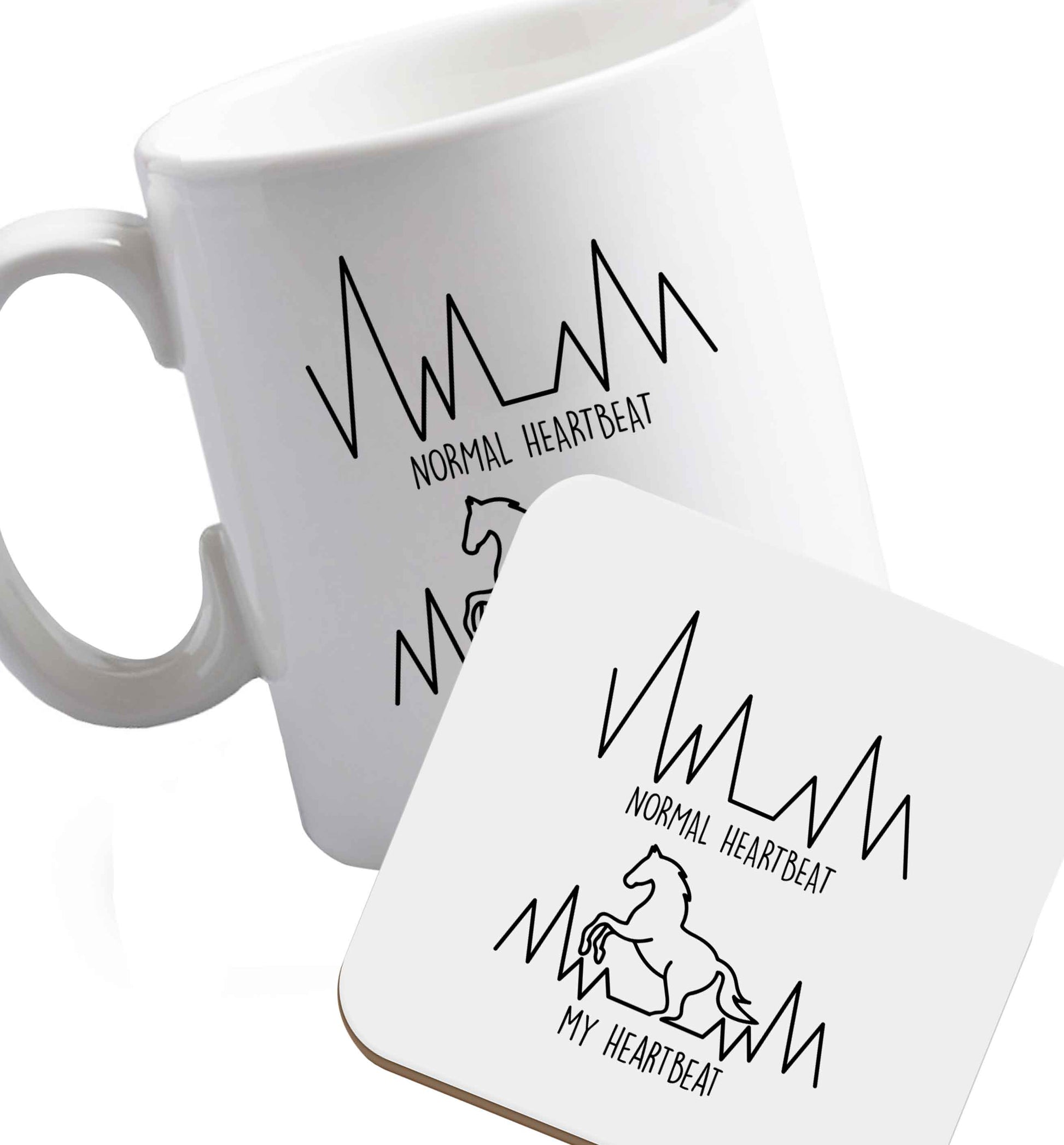 10 oz Favourite Type Pan Pancake ceramic mug and coaster set right handed