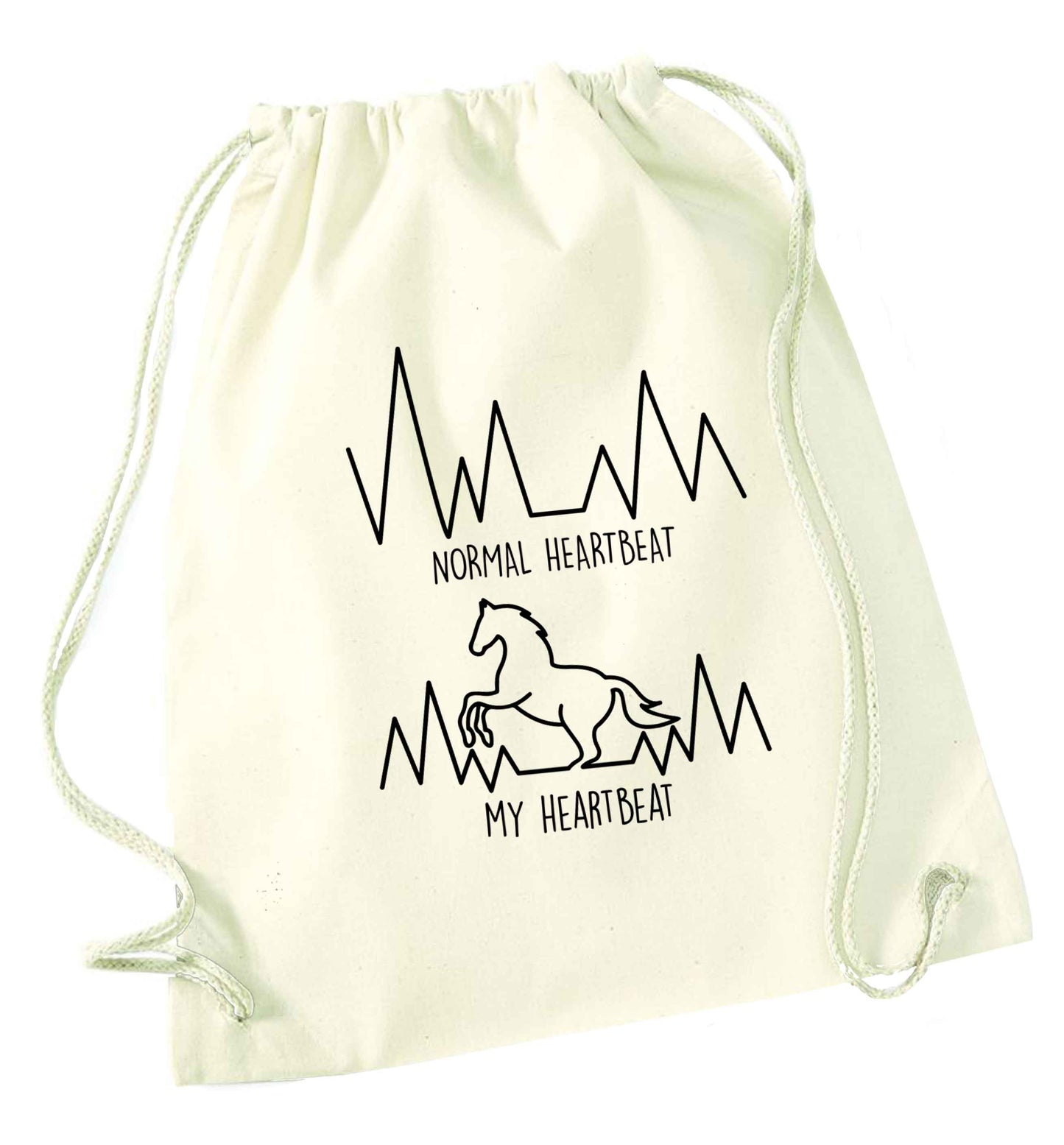 Horse - Normal heartbeat my heartbeat natural drawstring bag
