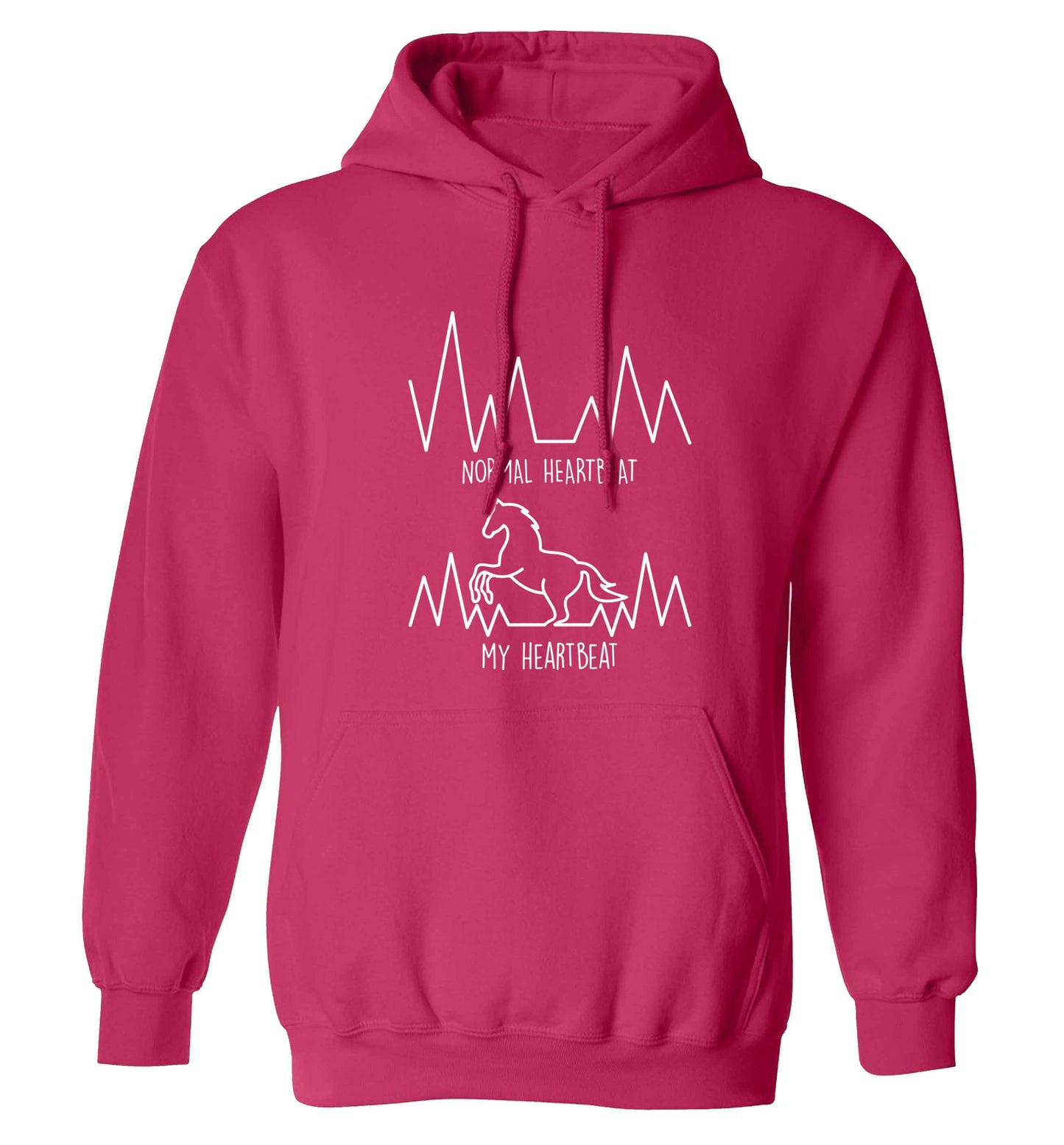 Horse - Normal heartbeat my heartbeat adults unisex pink hoodie 2XL