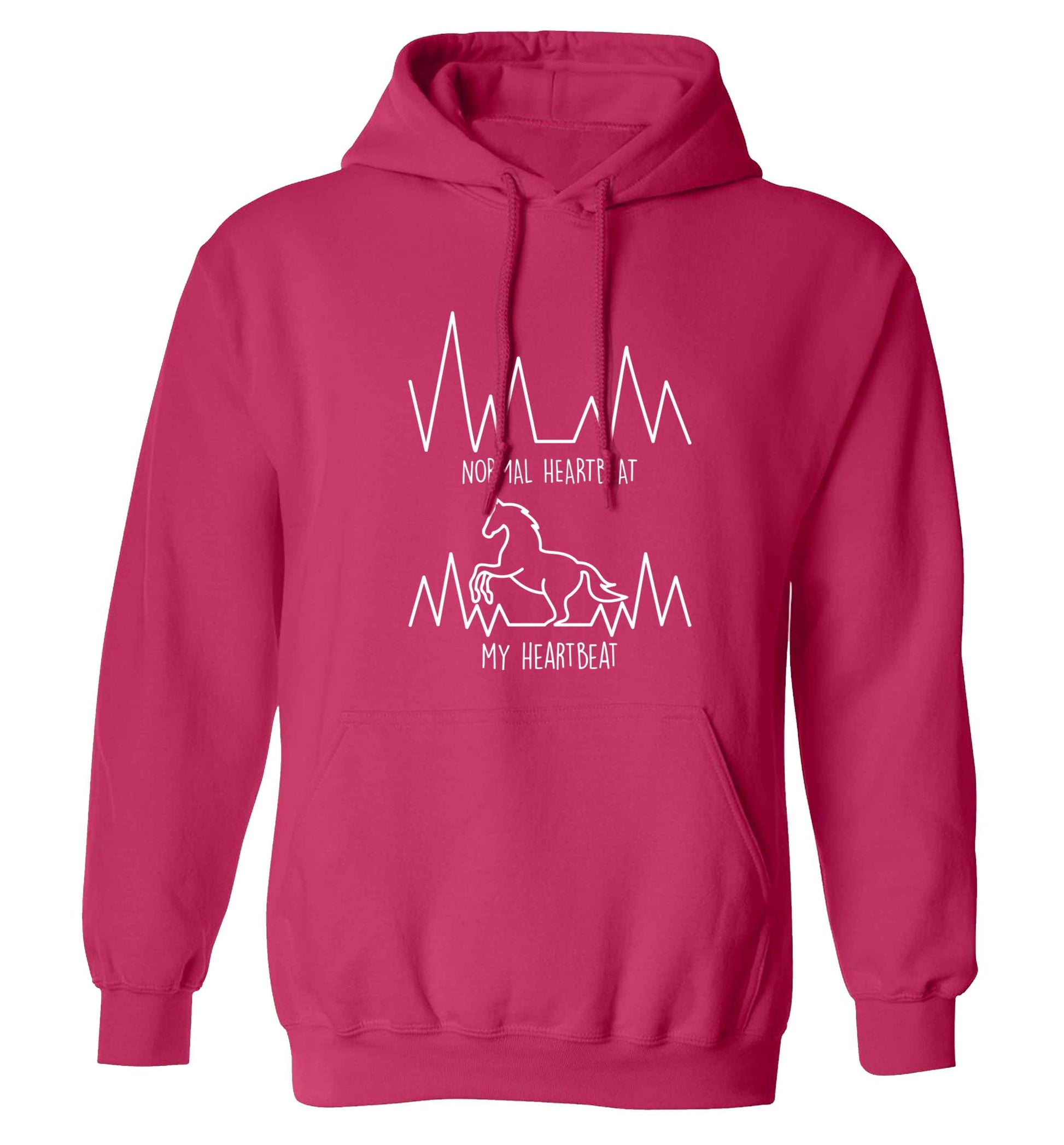 Horse - Normal heartbeat my heartbeat adults unisex pink hoodie 2XL