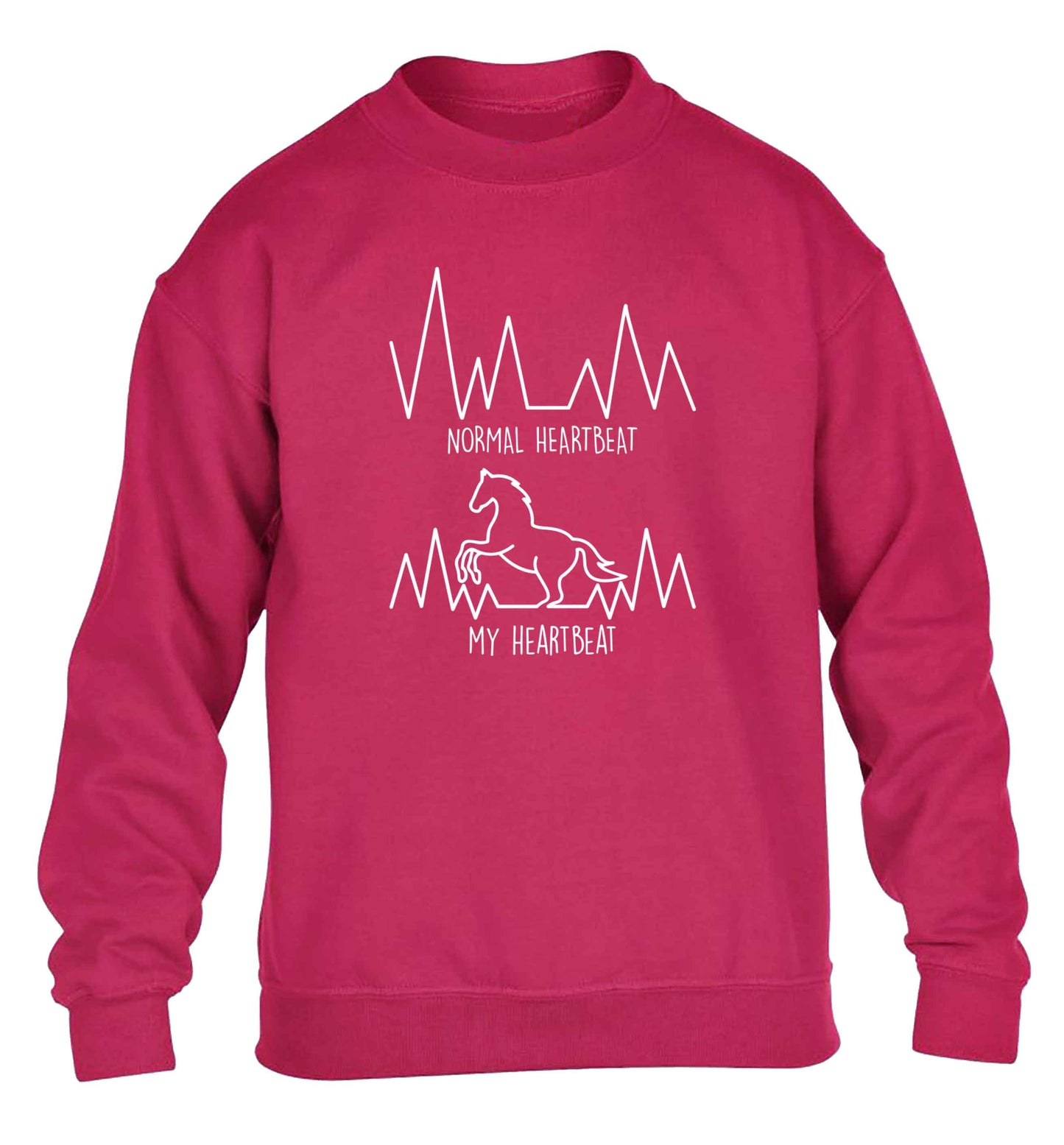 Horse - Normal heartbeat my heartbeat children's pink sweater 12-13 Years