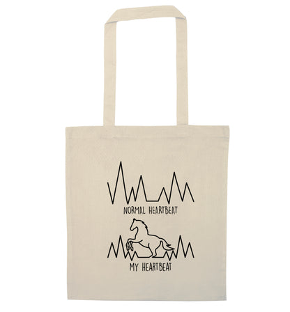Normal heartbeat, my heartbeat horse lover natural tote bag