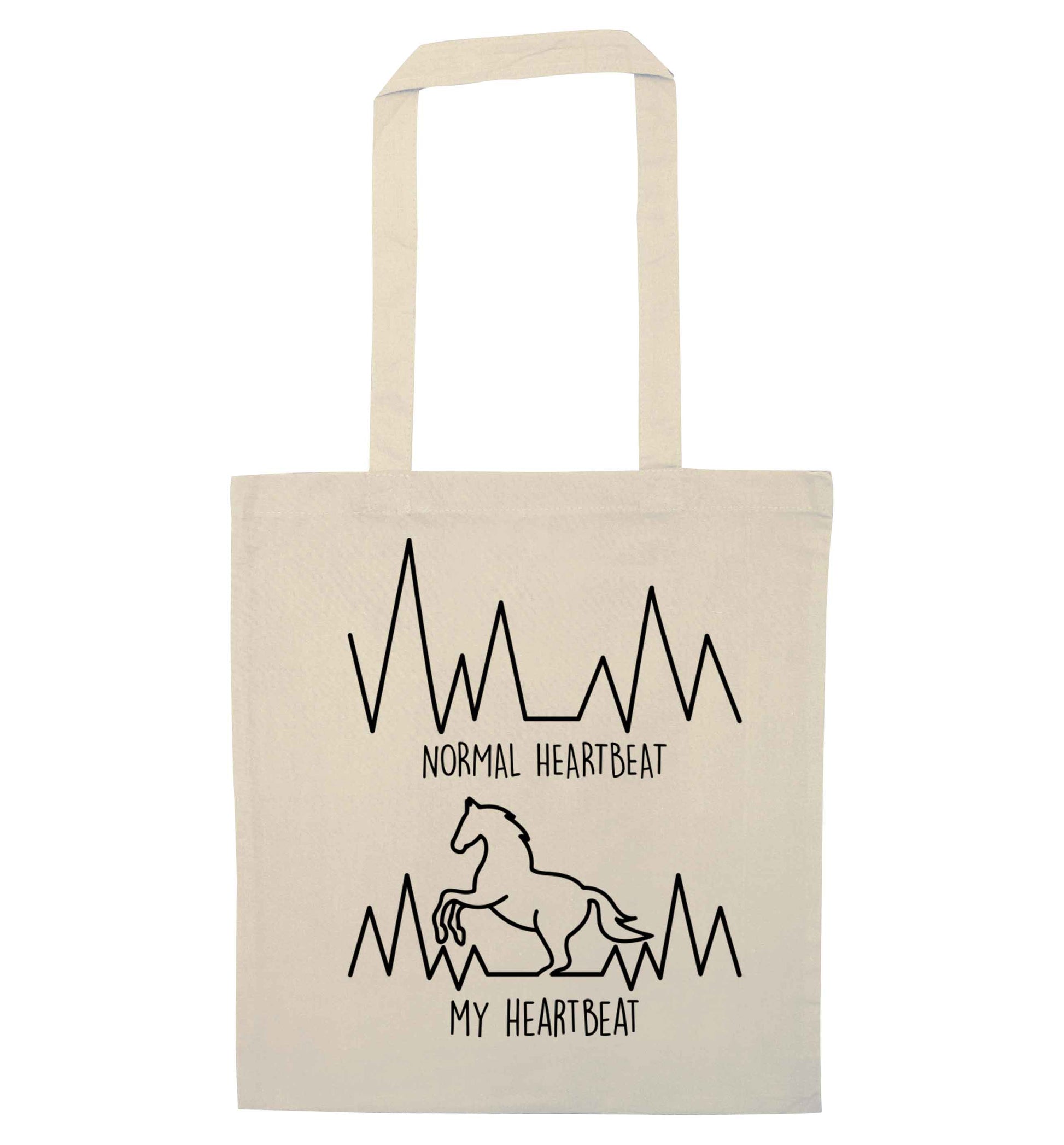 Horse - Normal heartbeat my heartbeat natural tote bag