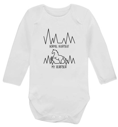 Horse - Normal heartbeat my heartbeat baby vest long sleeved white 6-12 months